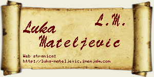 Luka Mateljević vizit kartica